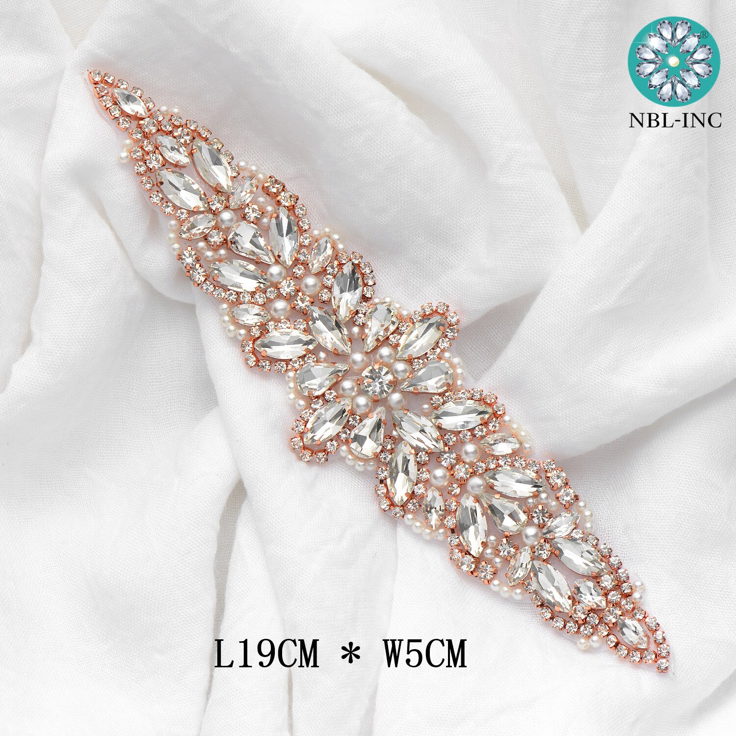 Cinturón de apliques de novia de cristal dorado y rosa, accesorios de vestido de novia, WDD0974, 1 ud.: rose gold