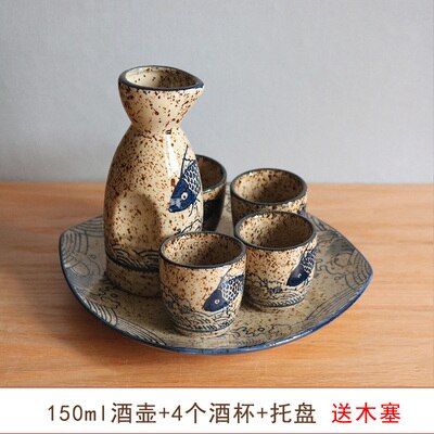 Japansk keramikk sake vinsett hvit gul sprit flaggegryte retro liten vinkoppdress antikk separator tradisjon vintøy: 4