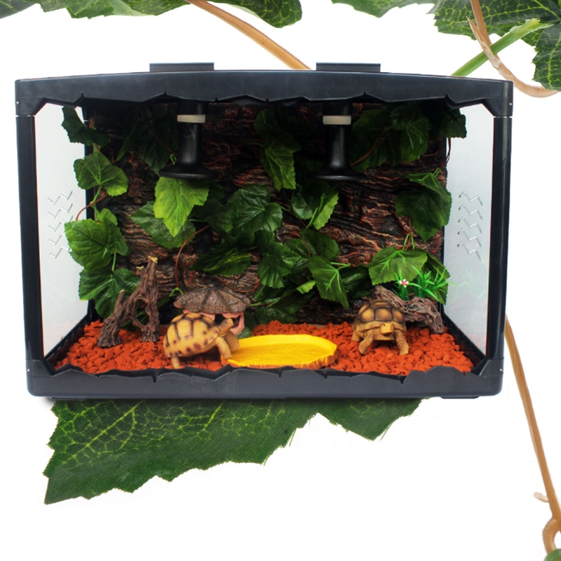 Kunstig vindrue krybdyr æske dekoration firben grønne blade 2.4m plante krybdyr terrarium indretning