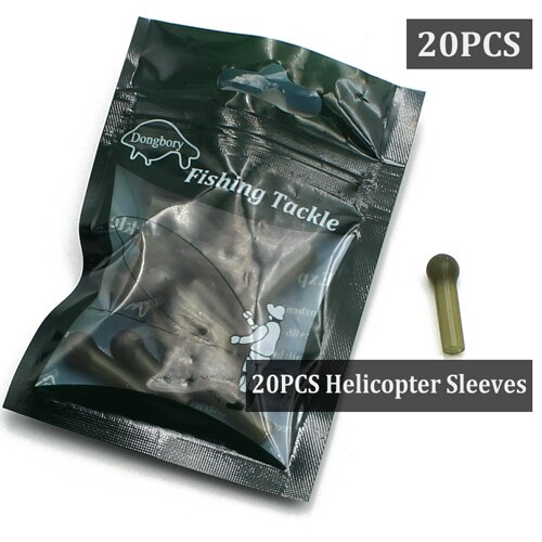 20 stk karpefisketilbehør helikopterrigg gummihylse heli chod perlefiske anti tangle sleeve karpe chod riggredskap: 20 stk ermer
