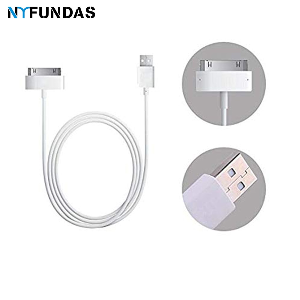 Nyfundas-cabo carregador usb de 30 pinos para apple iphone, carregador para iphone 4, 3 peças, 3gs, ipod nano, ipad 2, 3, iphone 4, 4s, 1m