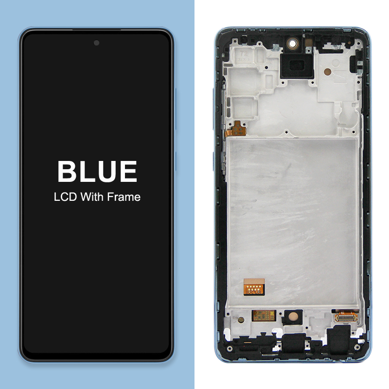 6.7 " aaa+ til samsung galaxy  a72 lcd-skærm med berøringsskærm, digitaliseringsenhed, udskiftning af sm -a725f,  , sm -a725f/ ds lcd: Mørkeblå
