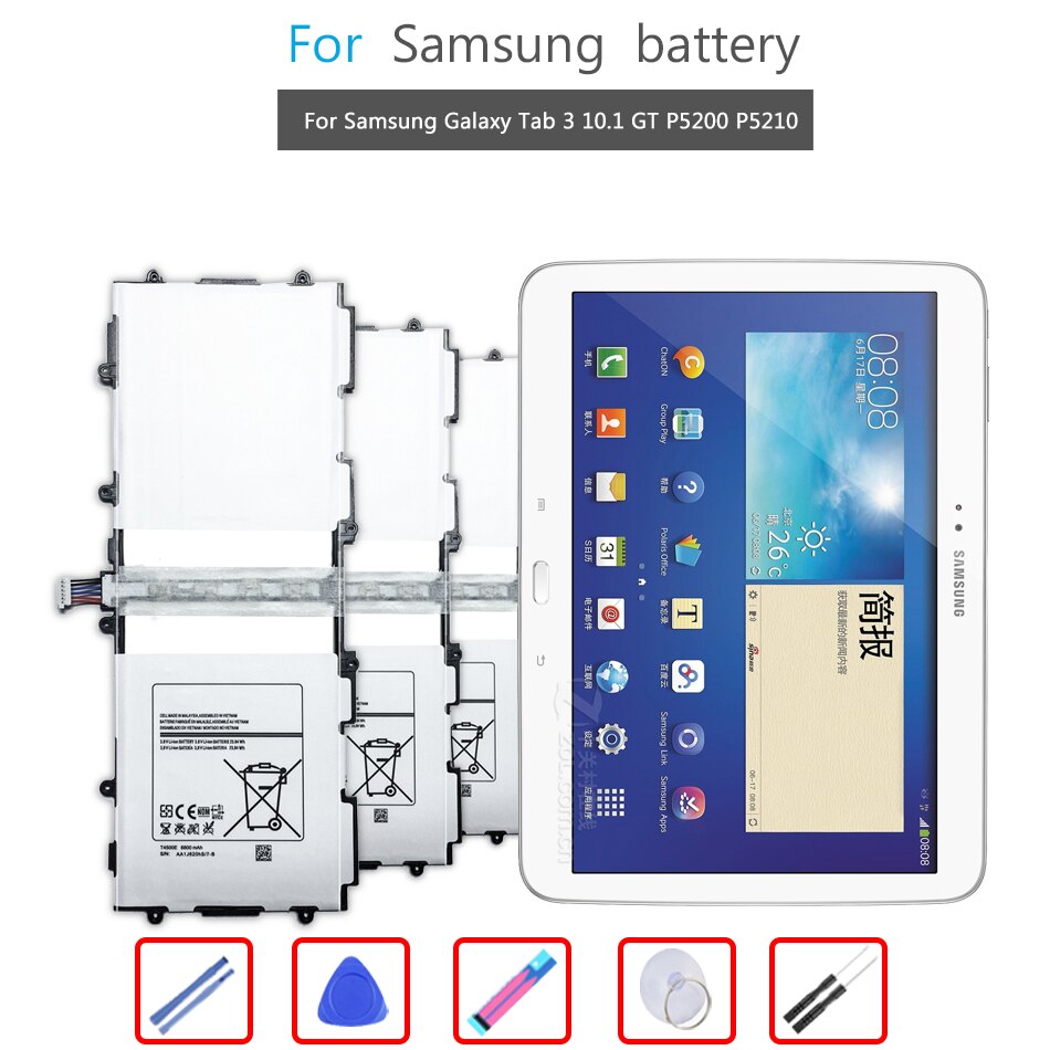 Tablet Li-Polymeer Batterij Voor Samsung Galaxy Tab 3 10.1 Gt P5200 P5210 P5220 P5213 Vervangende Batterij T4500E T4500C 6800 Mah