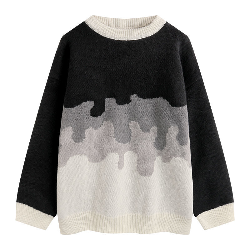 Pull en maille pour femmes, style Hip Hop, Streetwear, dégradé, Harajuku, décontracté, noir, bleu, automne,