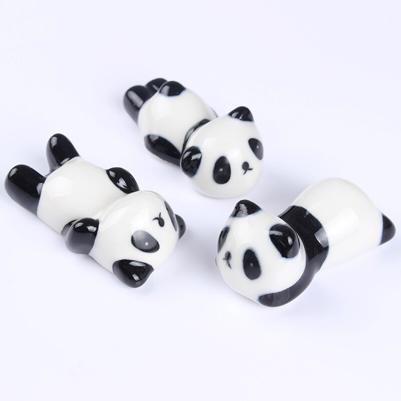 Soporte de cerámica con bolígrafo cepillo de uñas Panda, modelo de oso Panda, bonito soporte para herramientas de uñas, Kits de Arte de uñas con patrón aleatorio, 1 ud.