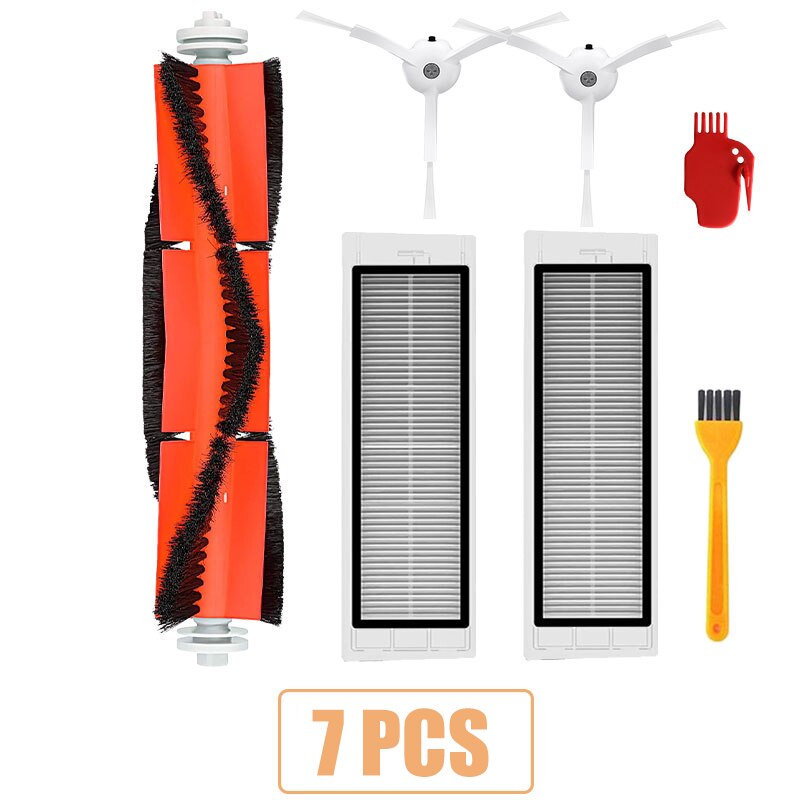 Hepa Filter Stofzuigers Onderdelen Accessoires Kits Voor Xiaomi Mi Robot 2 S50 S51 S5 S6 E20 Belangrijkste Borstel Side borstel Mop: 7pcs