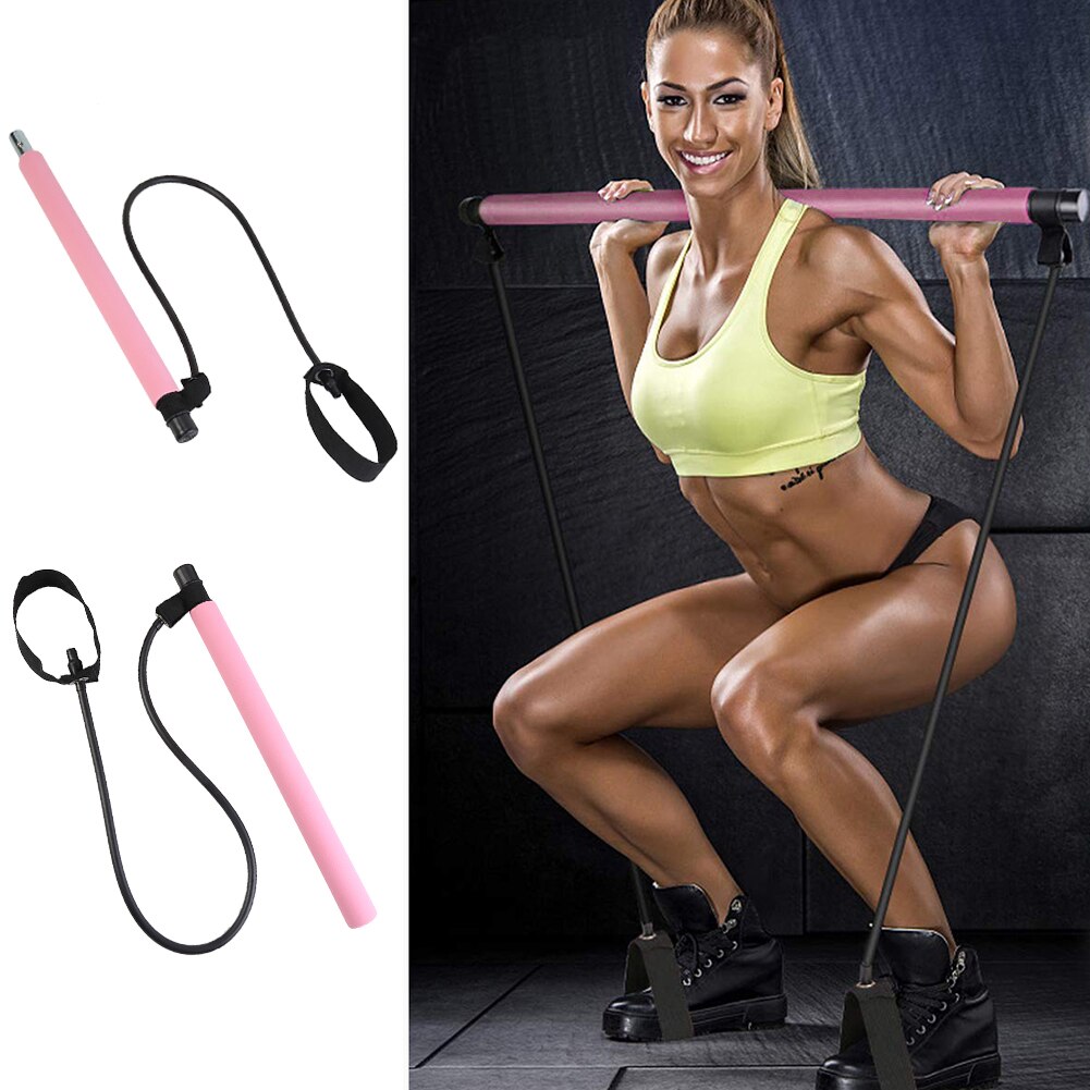 Pilates Bar Stick - Lightweight & Portable - Resistance Band - Home Gym Fitness Body Workout