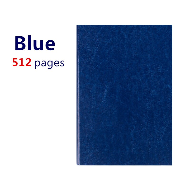 Blødt imiteret læder supertyk 512 sider styret notesbog  a5 daglige notesbogs levetid registrerer bedst i 2-3 års skrivning: Blå
