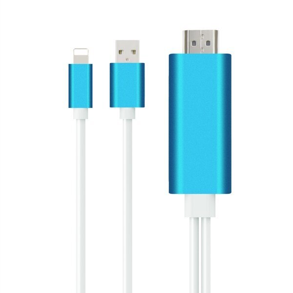 Cable HDMI para Cable Lightning a HDMI HDTV TV AV adaptador de Cable USB 1080 para el iPad de aire/iPad mini 2 3 4 iPhone X 8 7 6 6S Plus iOS: Azul