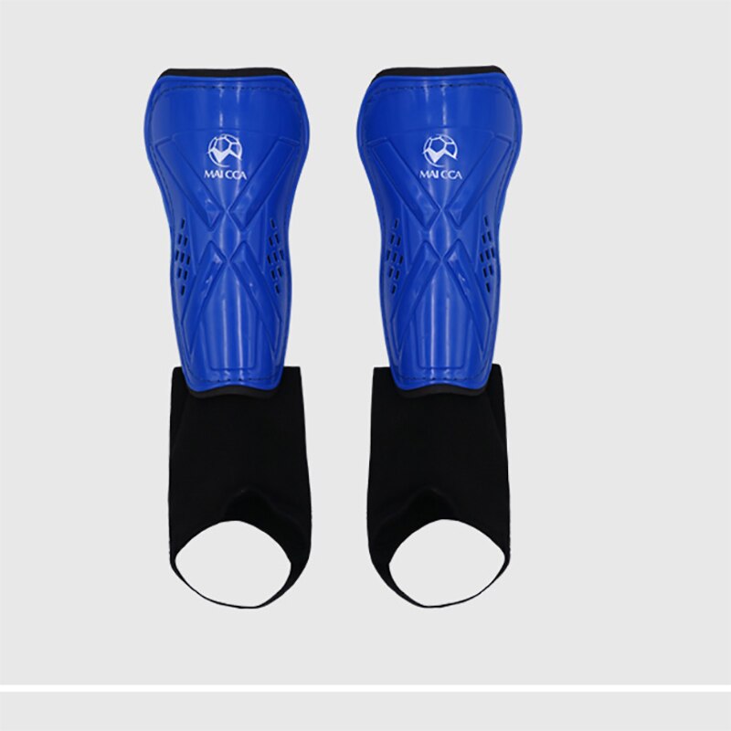 Børns fodbold skinnebensbeskyttere fodbold træningsbeskytter børn fodbold skinnebensbeskyttere ben sok ankel beskyttelse: Blå