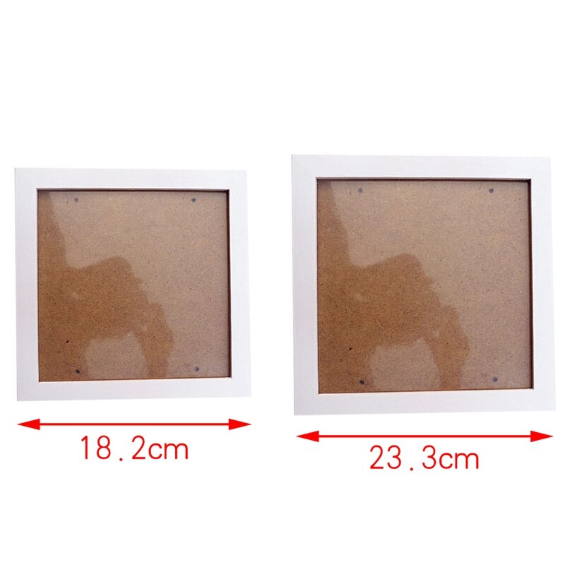 2pcs Square Thick Pine Wood Photo Frame Wall Picture Frame White - 6 Inch & 8 Inch