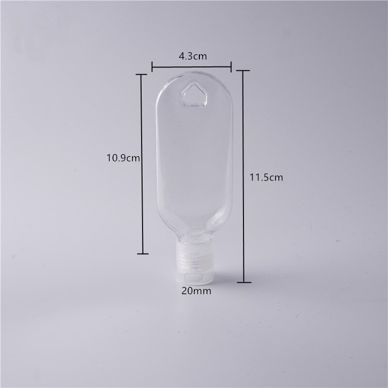 Plastic Travel Bottle Transparent Refillable Carabiner Hook Shampoo Sanitizer Alcohol Containers Empty Keychain Storage Bottle