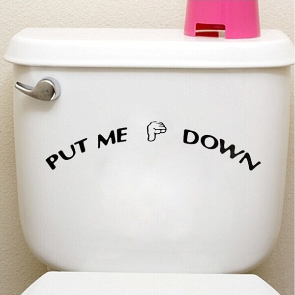 PUT ME DOWN Sign Gesture Toilet Seat Sticker Bathroom Stickers Wall Stickers Home Decor