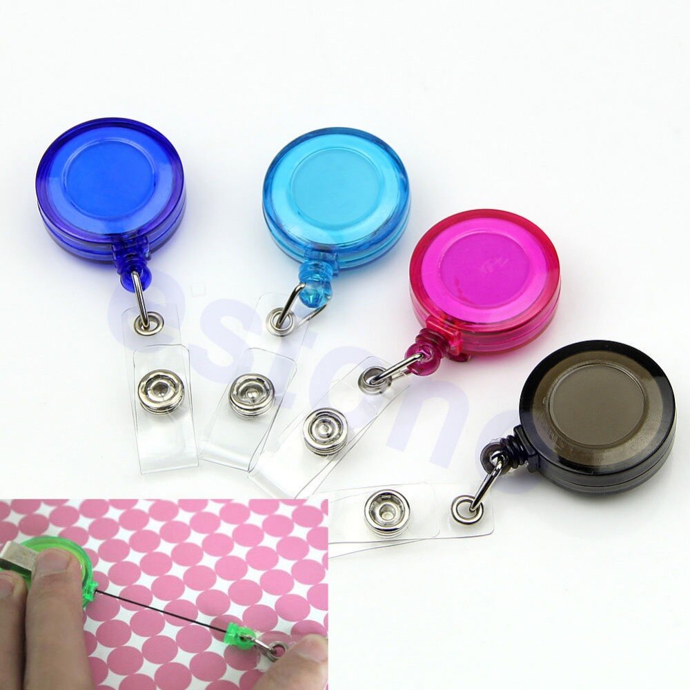 1pc udtrækkelige liftkort id-kort badge holder nøglering ruller nøglering med clips