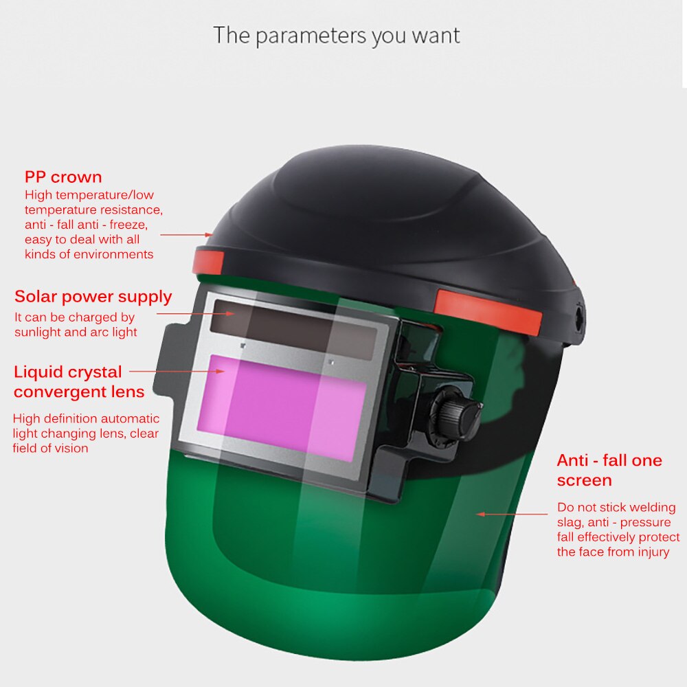 Máscara de Soldadura Anti-UV, gafas de ojos automáticas, lentes solares, lentes de soldadura, casco fotoeléctrico para Trabajos de soldadura de construcción