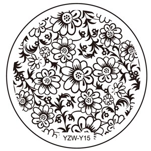YZWLE 1 feuille ronde noël Nail Art Image timbre estampage plaques manucure modèle bricolage polonais pochoir: Y15