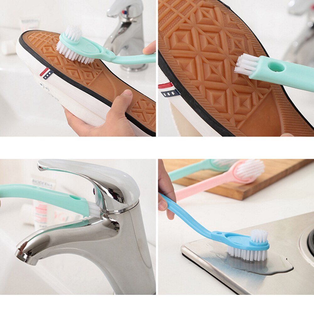Hoomin sneakers vask dobbelt hoved langt håndtag rengøring af sko sko børste husholdnings renere husholdningsartikler gadgets