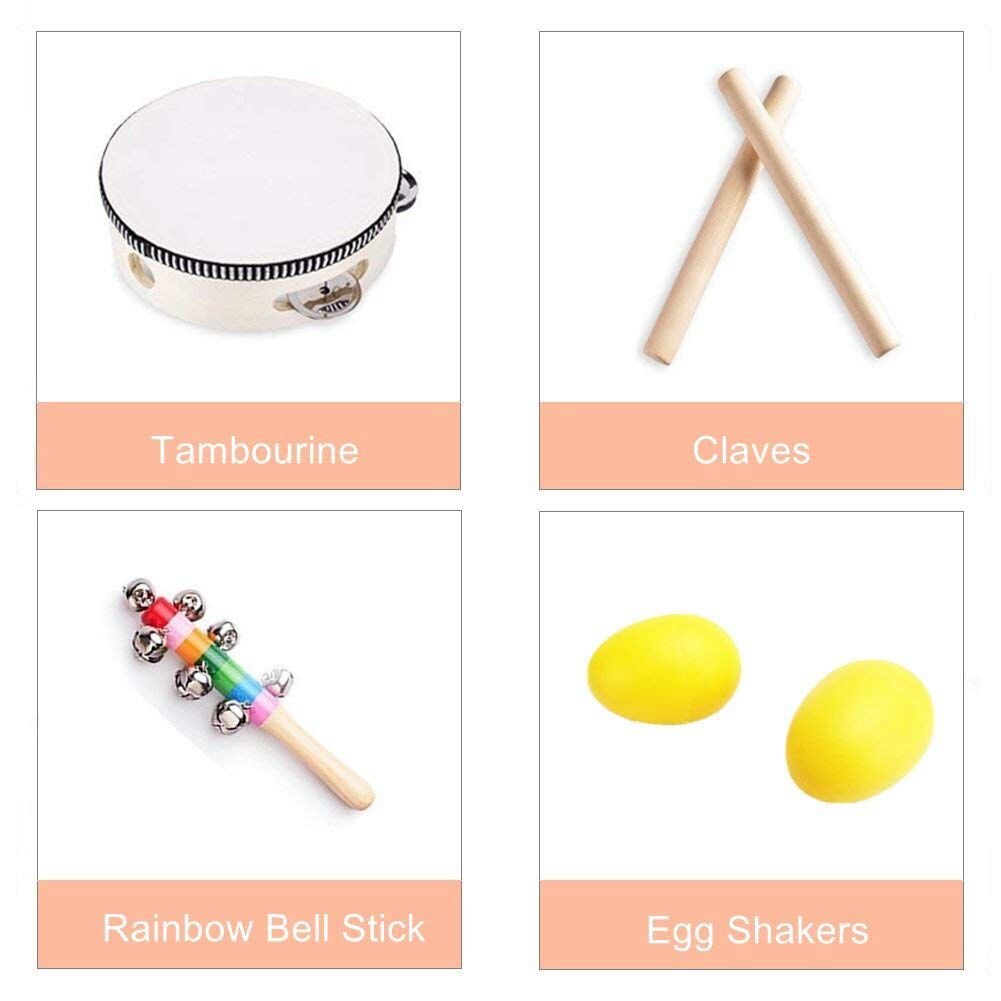 Ensemble d&#39;instruments de musique pour enfants, 22 pièces, jeu de Percussion, bracelet rythme, d&#39;anniversaire