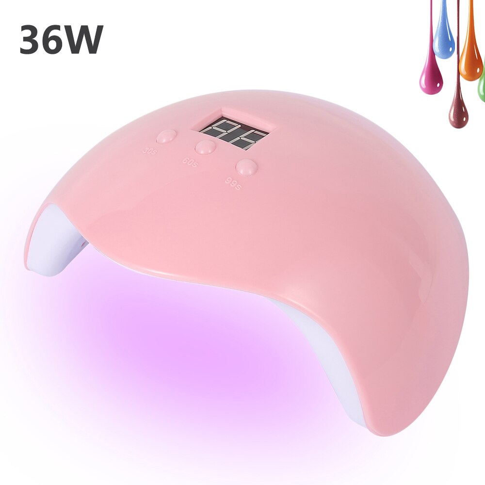 36/54W Professionele Uv Gel Nail Lamp Led Licht Droger Polish Curing 3 Timers Snelle Voor Curing Alle gels Manicure Art Gereedschap: 36W