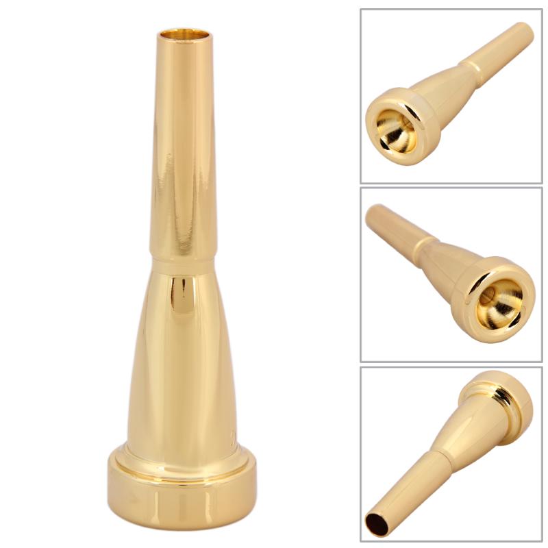 1 Uds boquilla de trompeta 24K chapado en oro Mega tono rico 7C latón trompeta instrumentos musicales trompeta Accesorios