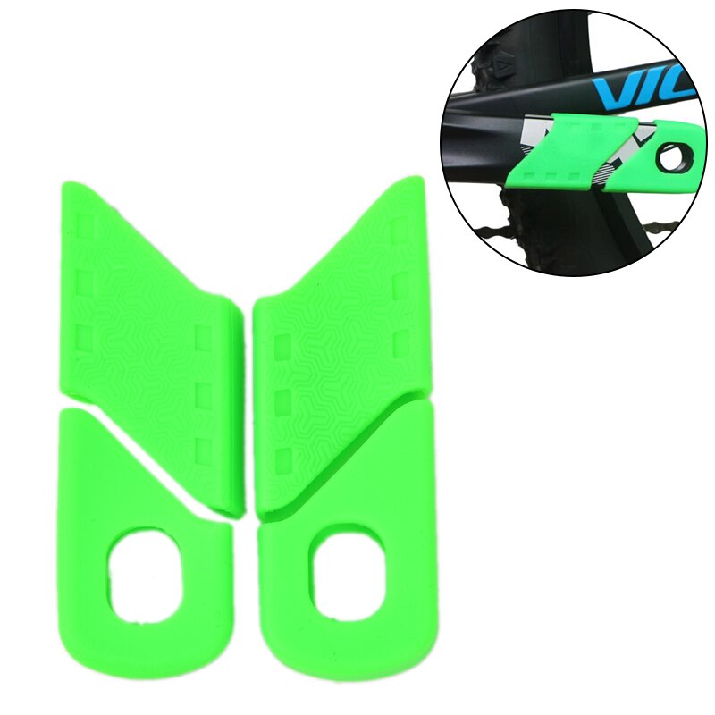 Fiets crank cover siliconen arm mouw mtb fietsen crankstel bescherming antislip kettingblad crank beschermer fietsaccessoires: Groente