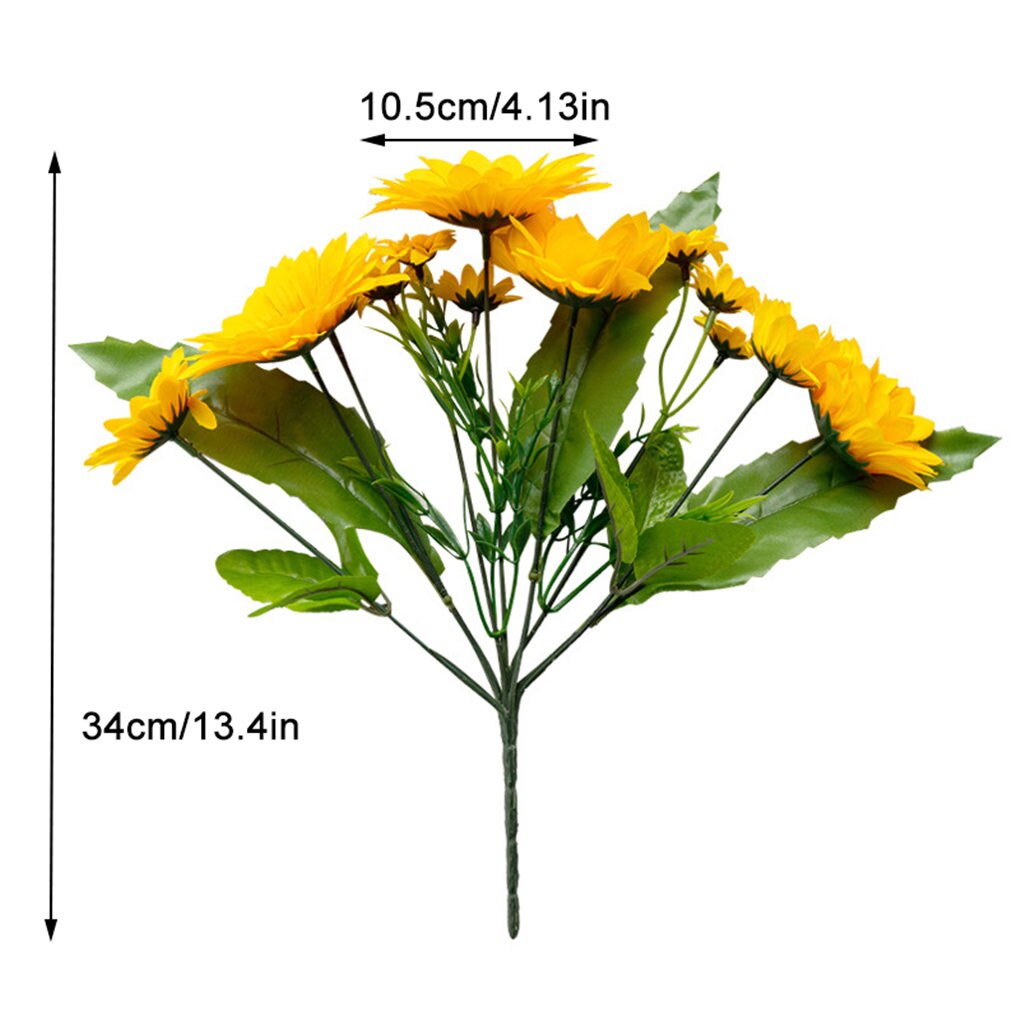 Kunstzijde Bloem Zonnebloem Boeket Daisy Huis Tuin Bruiloft Tafel Diy Simulatie Decoratieve Bloemen Accessorie Plant