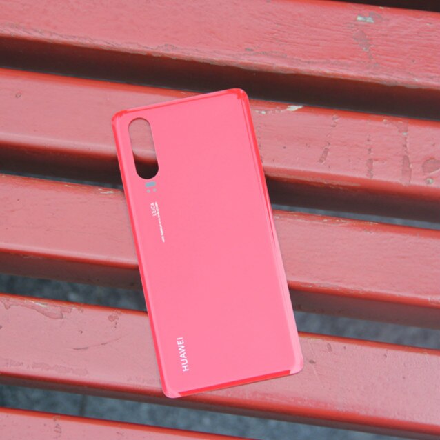 Coque arrière d'origine en verre pour batterie Huawei étui pour huawei P30 6.1 "coque arrière de protection pour boîtier arrière coque de téléphone: Orange