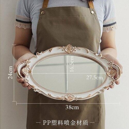 European Style Cake Stand Metal Dessert Wedding Fruit Candy Snack Cake Display Stand Afternoon Tea Plateau Tableware DG50TD: 38x24cm white