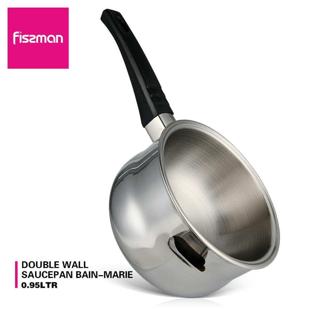 Fissman 850ml Edelstahl Doppel Wand Milch Topf Induktion Bottom Kaffee Topf