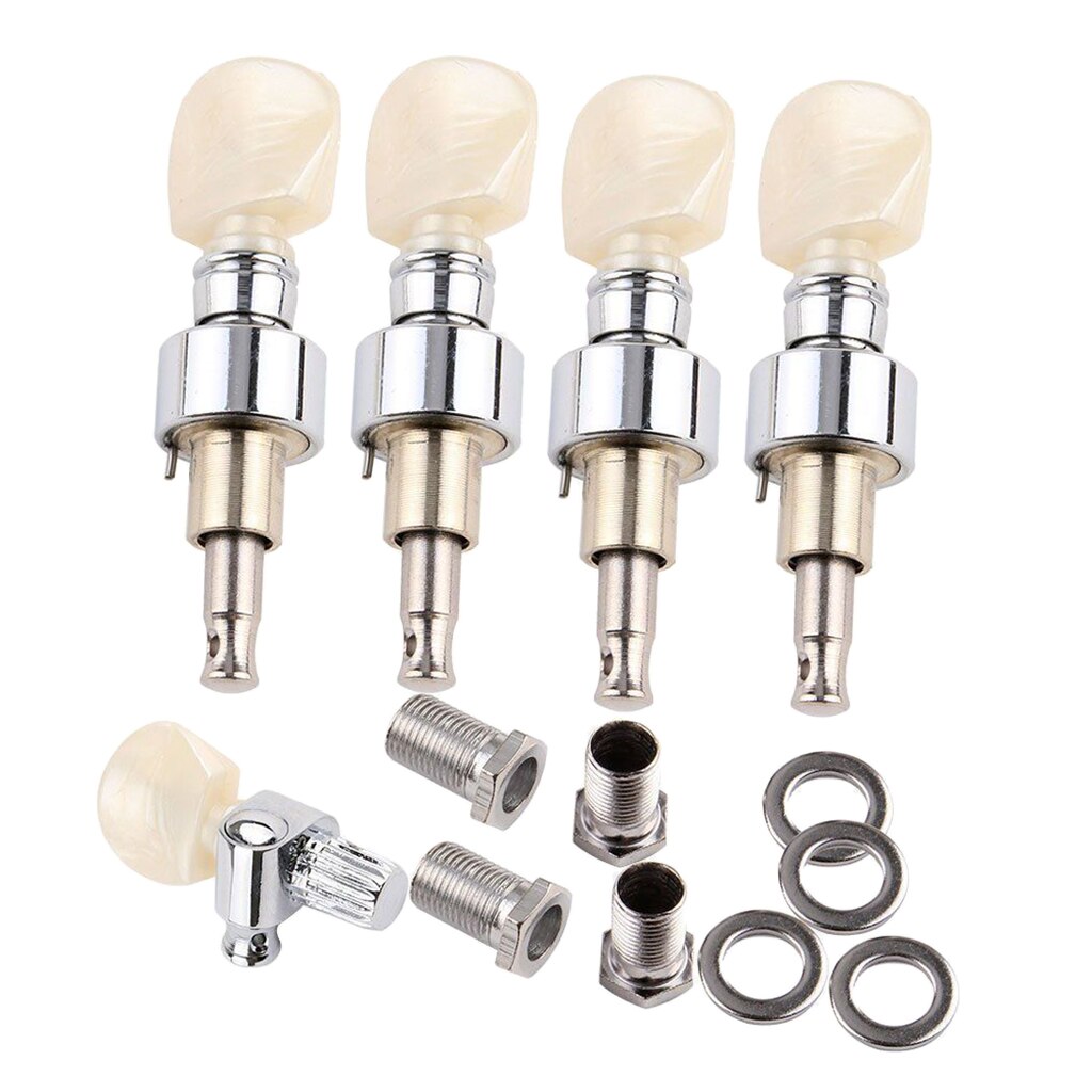 5Pcs 5 String Banjo Vervanging Peg/Key Pearled Machine Hoofd Vierkante Knop Tuning Tuner Machine Heads