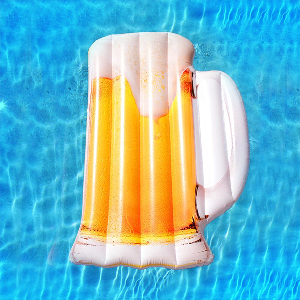 Bier Vormige Water Hangmat Zwembad Lounger Float Opblaasbare Vlotten Zwembad Lucht Lichtgewicht Drijvende Stoel Draagbare Zwembad Mat