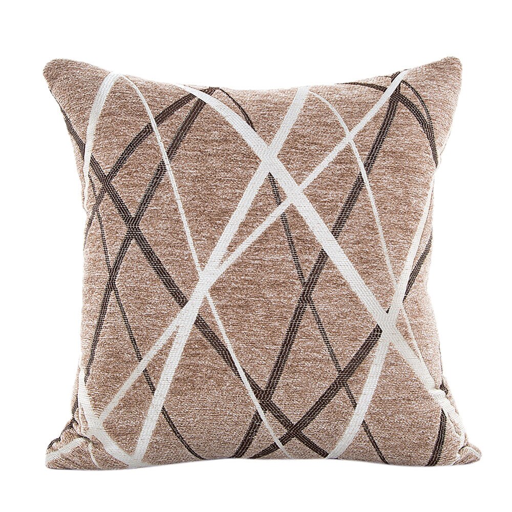 Peluche rayé taie d'oreiller Kissen confortable housse de coussin pour la maison oreillers décoratifs pour canapé Cojines Decorativos Para Sofá: D