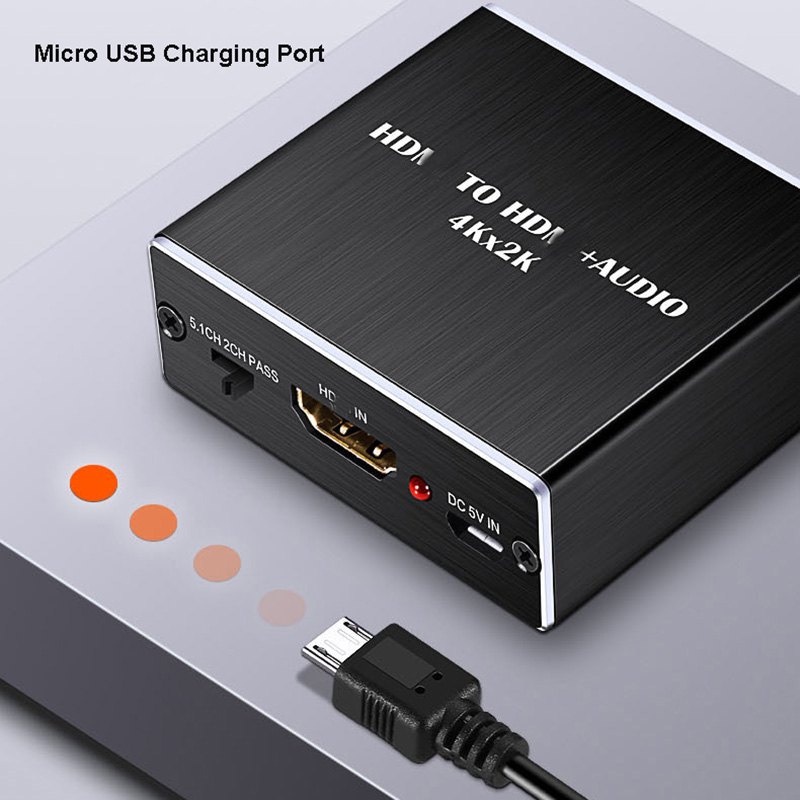 4K 2K 3D Video Decording Extractor with HDMI Audio Splitter Fiber 5.1 to 3.5MM SPDIF Stereo Output Converter Compatible Adapter