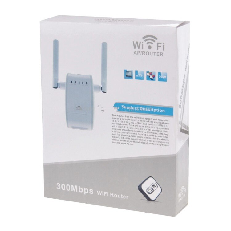 Draadloze Wifi Router Mini Router 300 Mbps Dual Antenne 2.4 Ghz Wi-fi Repeater Range Signaal Expander 802.11 b/g /n Wifi Router (EU)