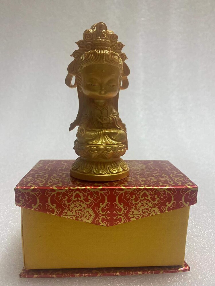 Estatuilla de Guanyin de dibujos animados de estilo chino, estatua de tallada a mano, bonita Bodhisattva de Guanyin, decoración de escritorio para el hogar