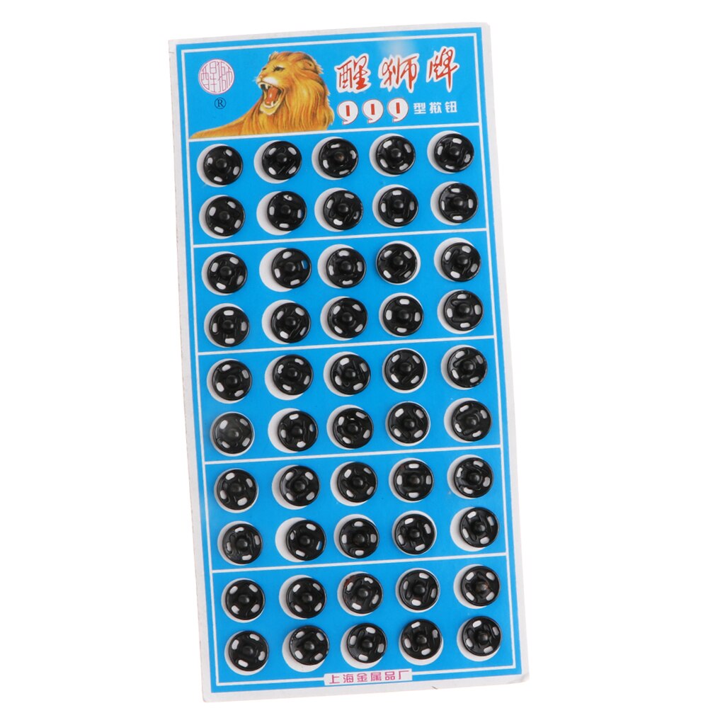 50 Set Metal Press Studs Buttons Poppers Snap Fastener Sewing DIY Clothes Craft