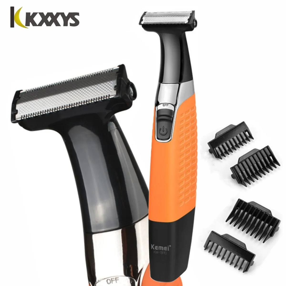 Kemei km -1910 vanntett elektrisk barbermaskin øyenbrynstrimmer usb oppladbar barberhøvel herre skjeggtrimmer barberingsmaskin: Default Title