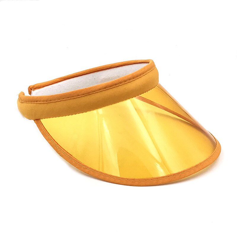 Mode Zomer PVC Zonneklep Hoed Unisex Hoofdband Cap Uv-bescherming Transparante Outdoor Wandelen Sport: Geel