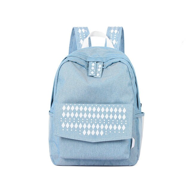 Rdywbu Denim Backpack - National Style Laptop Bag - 20-35L - Unisex Travel School Bag: Style 3