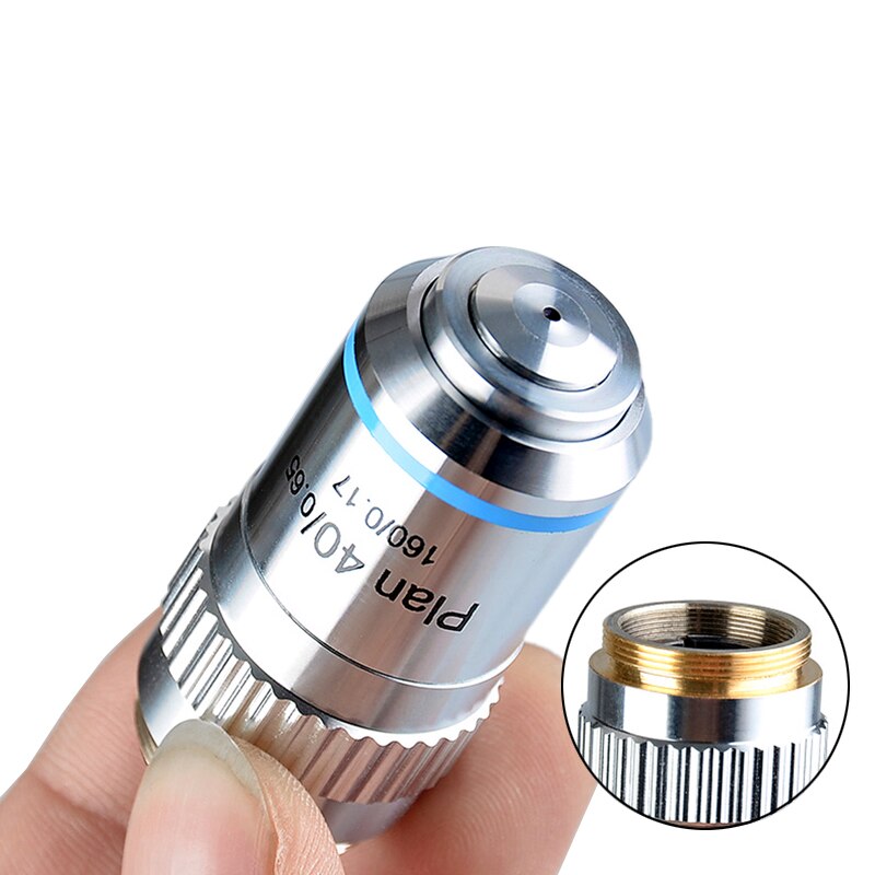 195 Plan Achromatic Objective 4X 10X 20X 40X 100X Biological Microscope Objective Lens Standard RMS Interface Optical Lens