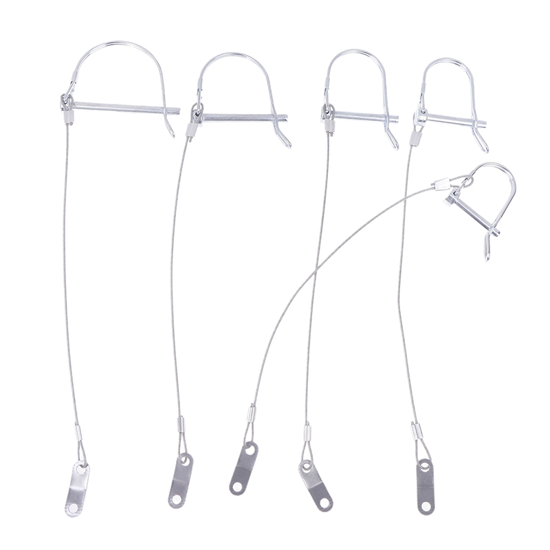 Låsestift i rustfritt stål med rundbue og anti-trykk taukoblingspinner til hagebruk på gårdsvogn