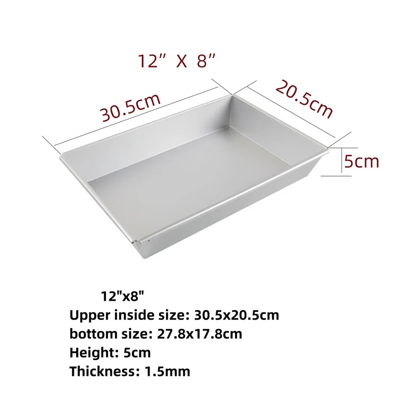 6~10 inch square rectangle Detroit Pizza Pan Deep Dish Pizza Pan Non Stick Pizza tray Square Baking Pan Bakeware Aluminum tray: Burgundy