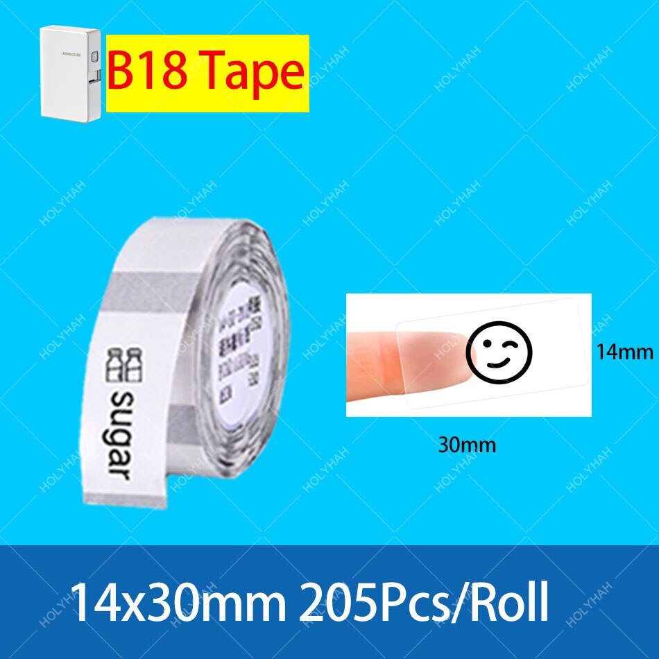 Niimbot B18 PET Label Color Thermal Paper Rolls Ribbon White Black Red Blue 16 Meters Per Roll for Label Sticker Mini Printer: grey