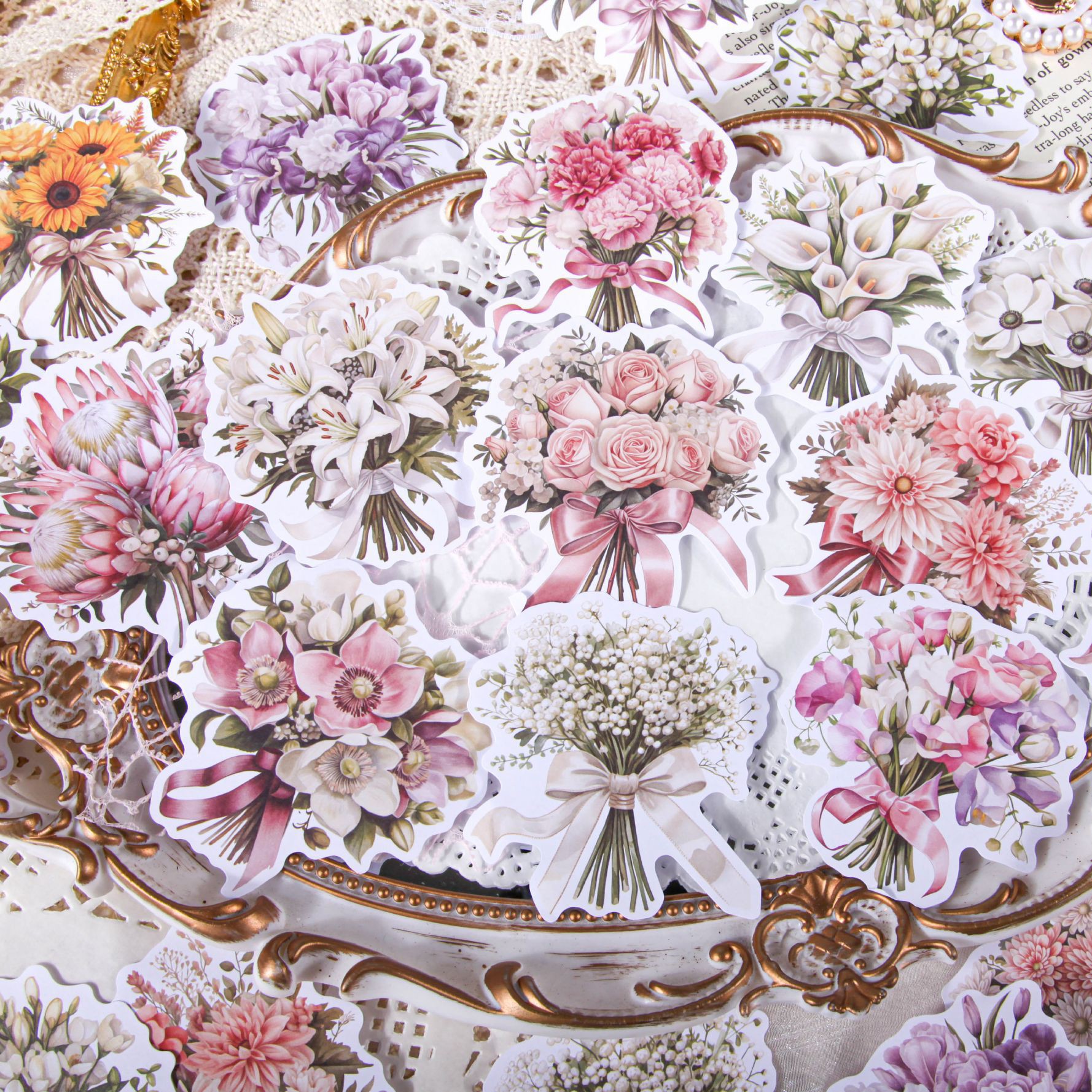 Almohadillas de papel para álbum de recortes, cartulina de un solo lado, papel decorativo para manualidades, papel con patrón de flores, papel de decoración DIY, 10 unids/lote por paquete