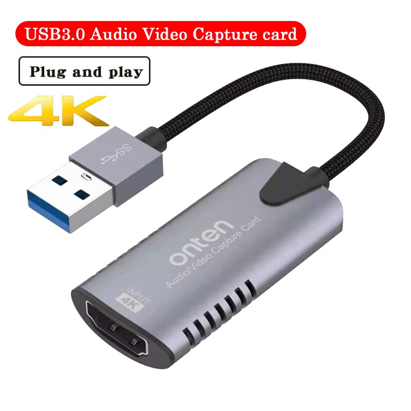 USB Audio Video capture card 4K/60Hz HDMI-compatible to USB 1080P USB 3.0 Screen Recorders Live recording box captures PD charge