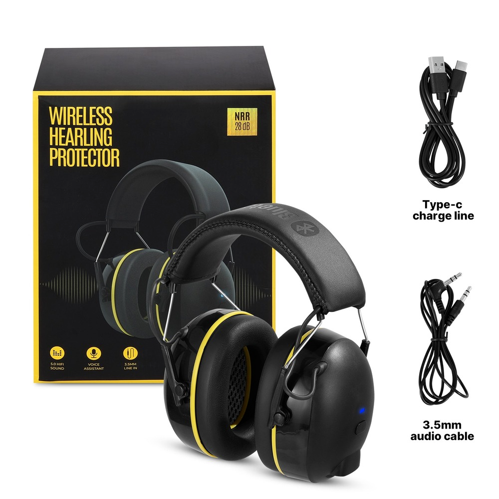 Auriculares de protección auditiva SNR de 30dB con Bluetooth, orejeras de seguridad recargables con reducción de ruido, Protector auditivo inalámbrico