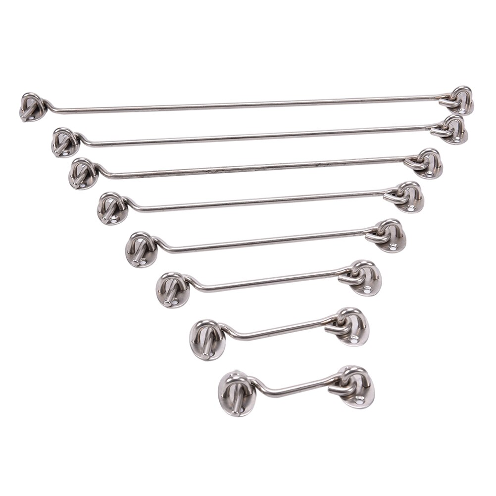 ExcInter Deurgreep Open Zwart 12 Inch Rvs Cabine Haak Heavy Duty En Eye Klink Lock Schuur Gate Deur Chrome 2297653792