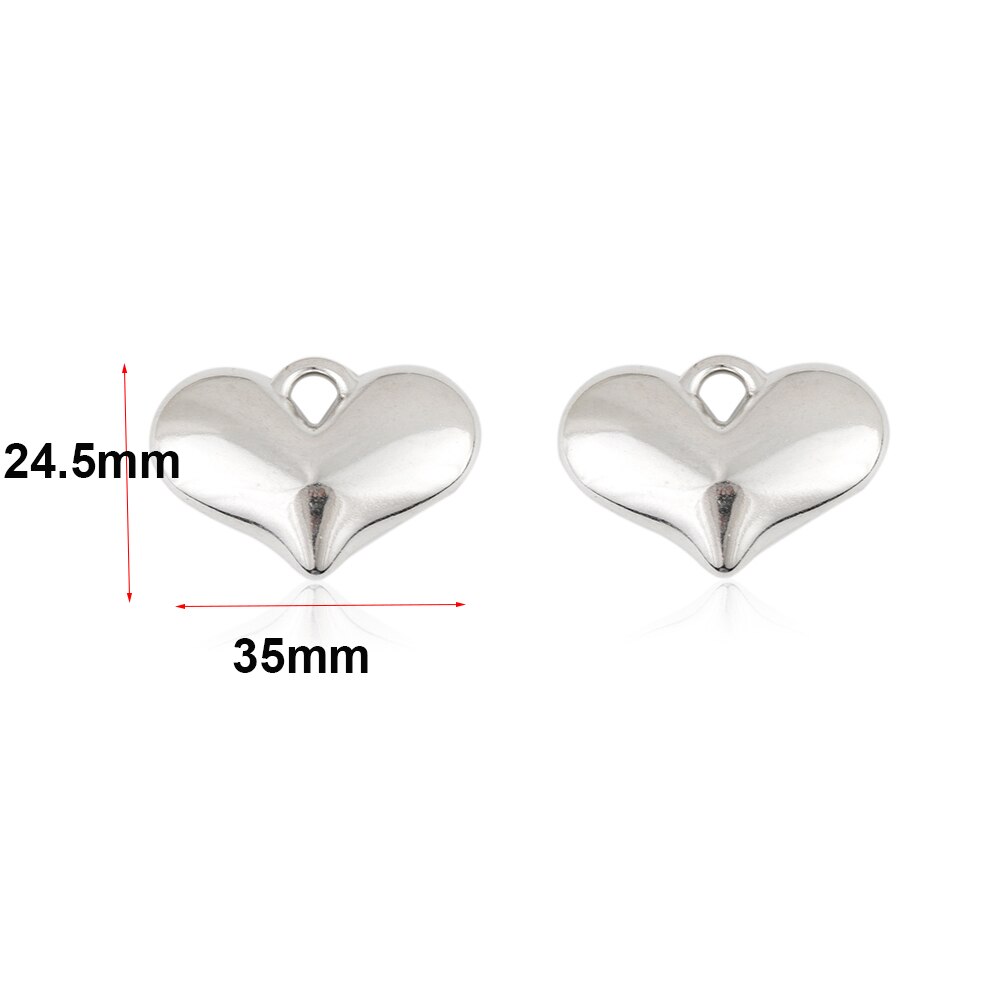 20pcs Heart Cute CCB Loose Beads For Necklace Pendant Heart Star Charms For Jewelry Making Supplies DIY Necklace Spacer Beads: 24.5x35mm