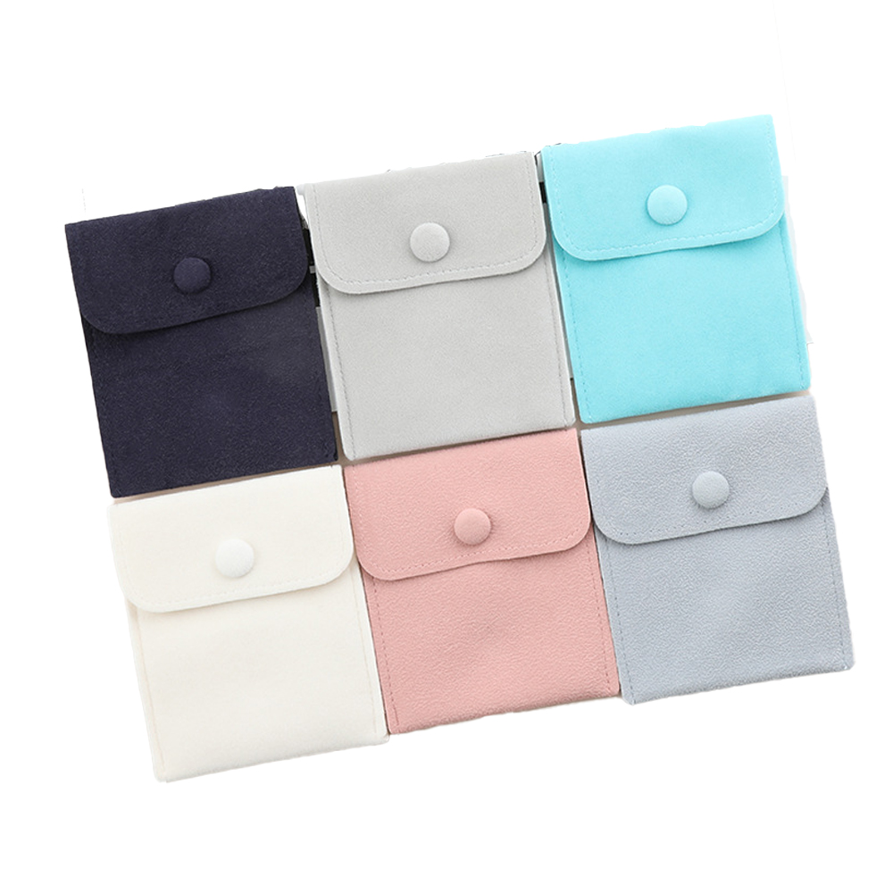 5 stuks fluwelen stoffen tassen sieraden drukknoop portemonnee zakjes voor ring armband ketting oorbellen cadeau opslag organisatie verpakking
