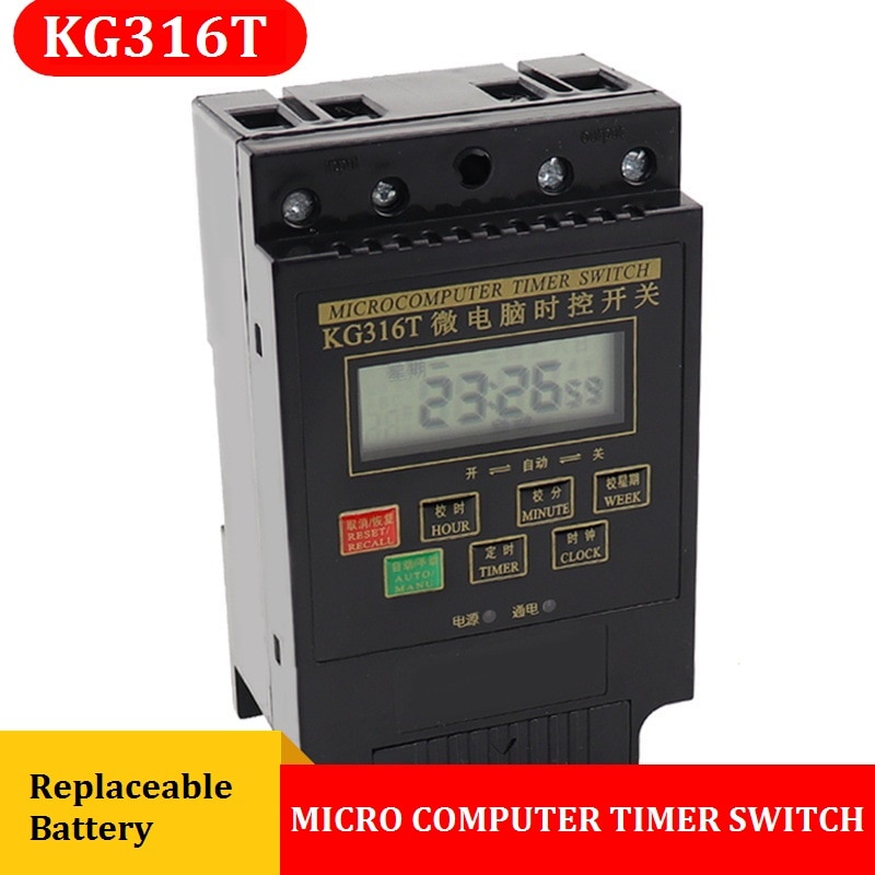 KG316T AC380V Din Rail LCD Digital Programmable Electronic Timer Switch Digital Timer Controller